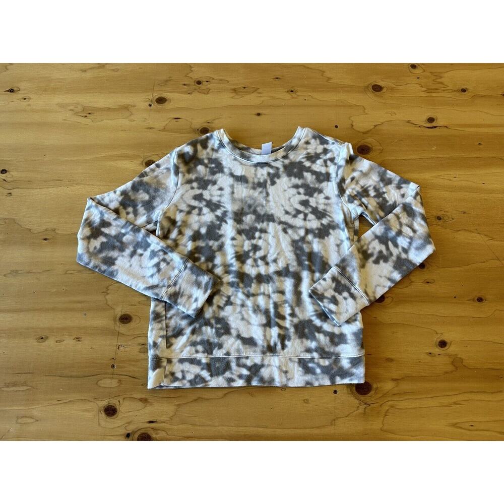 Athleta Girl Big Girls XL 14 Tie Dye Modal Blend Sweatshirt Gray White